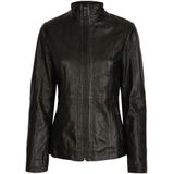 Bugatti - Leren Jas - Zwart - Dames - Elegante Leren Jas met Opstaande Kraag