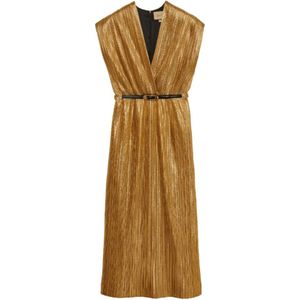 Gucci, Dames, Jurken, Geel, Maat: S Lame,