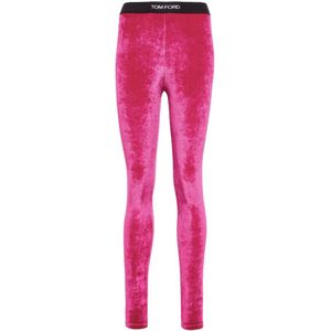 Tom Ford, Dames, Broeken, Roze, Maat: XL Velours,