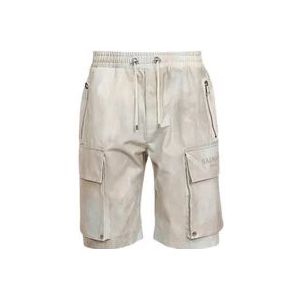 Balmain Woestijnprint Bermuda Shorts , Beige , Heren , Maat: S