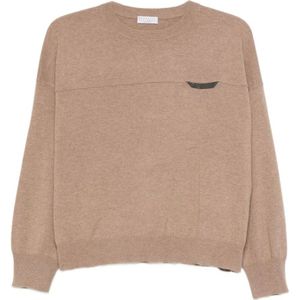 Brunello Cucinelli, Dames, Truien, Bruin, Maat: S Kasjmier,