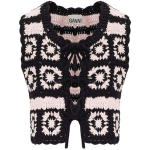 Ganni, Dames, Jassen, Zwart, Maat: XS Katoen,