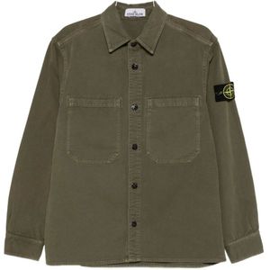 Stone Island, Heren, Jassen, Groen, Maat: L Katoen,