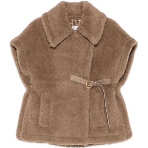 Max Mara - Geriemd Mouwloos Buitenkleding - Bruin - Dames