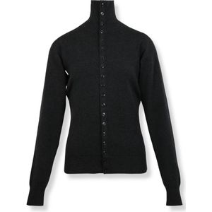 Lemaire, Dames, Truien, Zwart, Maat: S Leer,