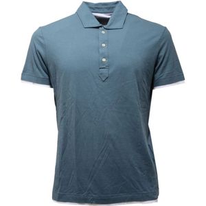 Paolo Pecora, Heren, Tops, Blauw, Maat: S Katoen,