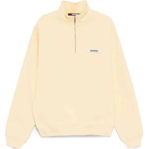 Jacquemus, Heren, Sweatshirts & Hoodies, Beige, Maat: XL Katoen,