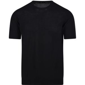 Roberto Collina, Heren, Tops, Zwart, Maat: M Katoen,