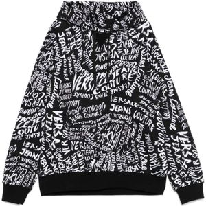 Versace Jeans Couture, Heren, Sweatshirts & Hoodies, Zwart, Maat: M