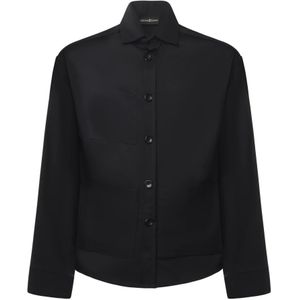 Giuliano Galiano, Heren, Overhemden, Zwart, Maat: XL Wol,
