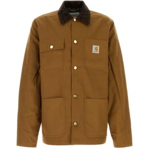 Carhartt Wip, Heren, Jassen, Bruin, Maat: L Katoen,