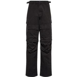 Balenciaga, Heren, Broeken, Zwart, Maat: S Wol,