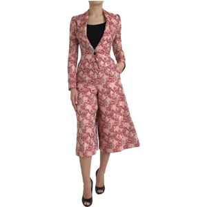 Dolce & Gabbana, Dames, Jumpsuits & Playsuits, Roze, Maat: XS Brokaat,
