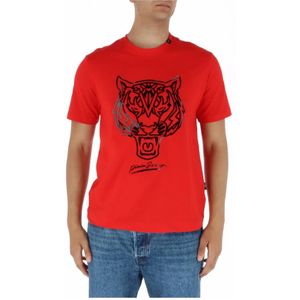 Plein Sport - Heren T-shirt - Rood - Korte Mouw - Katoen
