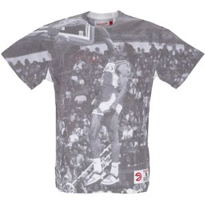 Mitchell & Ness, Heren, Tops, Grijs, Maat: M Katoen,