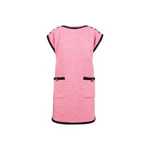 Gucci Katoenen mouwloze jurk met geborduurde afwerking , Pink , Dames , Maat: 3XS