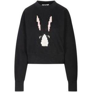 Msgm, Dames, Sweatshirts & Hoodies, Zwart, Maat: XS Katoen,