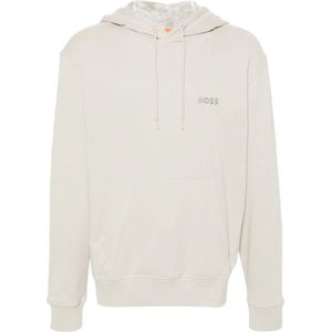 Boss Orange, Heren, Sweatshirts & Hoodies, Beige, Maat: L Katoen,