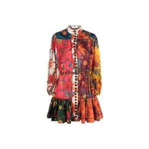 Zimmermann Bloemenprint ceintuur mini-jurk , Multicolor , Dames , Maat: XS