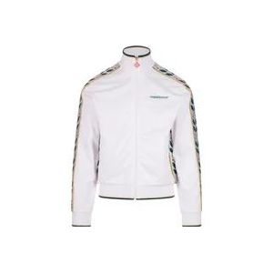 Casablanca Witte Laurel Grafische Full-Zip Sweatshirt , White , Heren , Maat: M