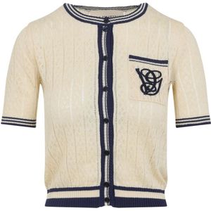 Valentino, Dames, Truien, Beige, Maat: M Linnen,