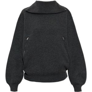 Balenciaga, Dames, Truien, Grijs, Maat: XS Wol,