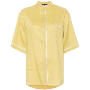 Fabiana Filippi, Dames, Blouses & Shirts, Geel, Maat: M Linnen,