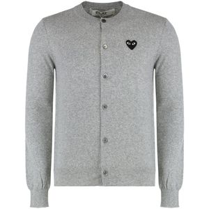 Comme des Garçons Play, Dames, Truien, Grijs, Maat: M Wol,