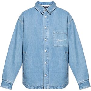 Jacquemus, Heren, Jassen, Blauw, Maat: XS Denim,