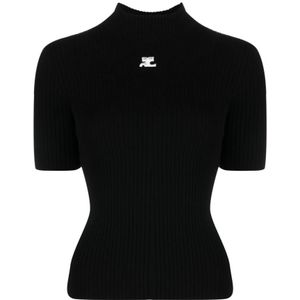 Courrèges, Dames, Truien, Zwart, Maat: XS
