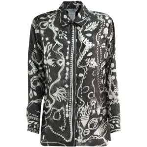 Max Mara, Dames, Blouses & Shirts, Grijs, Maat: 3XS Zijde,