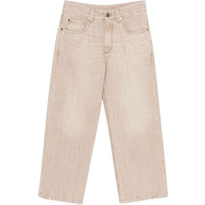 Brunello Cucinelli, Dames, Jeans, Beige, Maat: XS Denim,