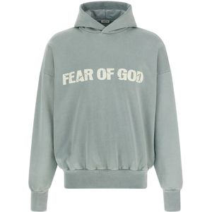 Fear Of God, Heren, Sweatshirts & Hoodies, Blauw, Maat: L Fleece,