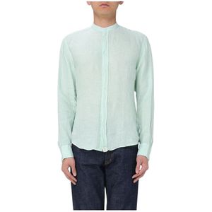 Peuterey, Heren, Overhemden, Groen, Maat: 2XL Linnen,