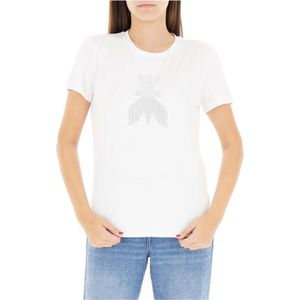 Patrizia Pepe - Witte T-shirt - Dames - Korte Mouwen - Ronde Hals