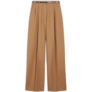 Sportmax, Dames, Broeken, Wit, Maat: 2XS Wol,