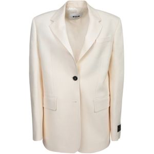 Msgm, Dames, Jassen, Wit, Maat: S Viscose,