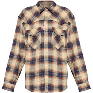 Dsquared2, Heren, Overhemden, Veelkleurig, Maat: XL Katoen,