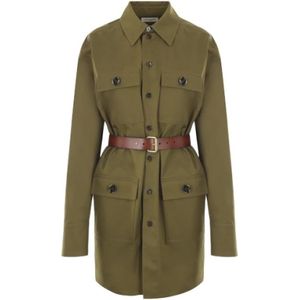 Saint Laurent, Dames, Mantels, Groen, Maat: M Katoen,