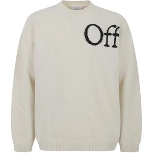 Off White, Heren, Truien, Beige, Maat: XL Wol,