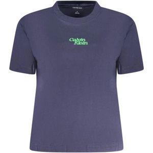 Calvin Klein, Dames, Tops, Blauw, Maat: XL Katoen,