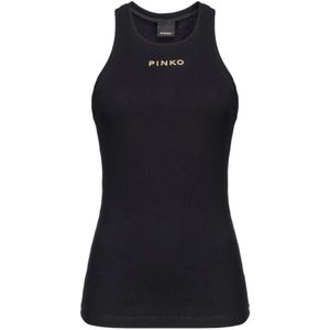 Pinko, Dames, Tops, Zwart, Maat: S Katoen,