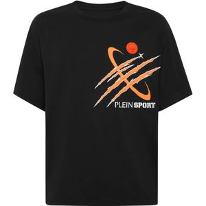 Plein Sport, Heren, Tops, Zwart, Maat: S Katoen,