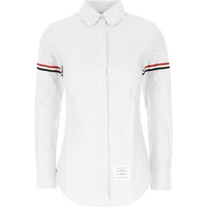 Thom Browne, Dames, Blouses & Shirts, Grijs, Maat: S Katoen,