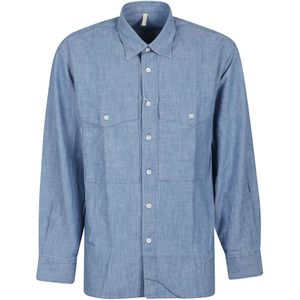 Sunflower, Heren, Overhemden, Blauw, Maat: S Katoen,