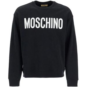 Moschino, Heren, Sweatshirts & Hoodies, Zwart, Maat: S Katoen,