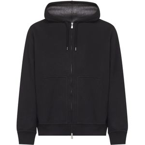 Brunello Cucinelli, Heren, Sweatshirts & Hoodies, Zwart, Maat: M Katoen,