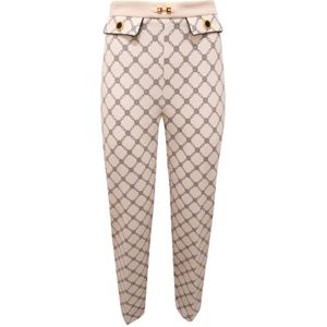 Elisabetta Franchi, Dames, Broeken, Beige, Maat: XL