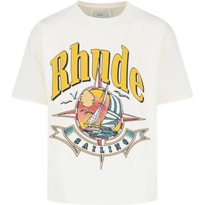 Rhude, Heren, Tops, Wit, Maat: XL Katoen,