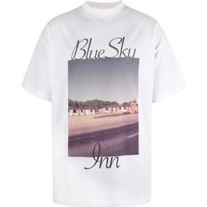 Blue Sky Inn, Heren, Tops, Wit, Maat: M Katoen,